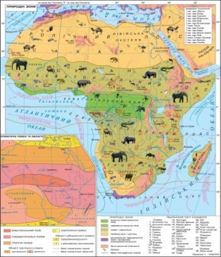 Урок на тему "Природні зони Африки"